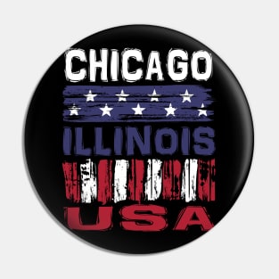 Chicago Illinois USA T-Shirt Pin