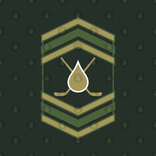 Oil Drop & Hockey Sticks Insignia (Military Green) [Rx-Tp] by Roufxis