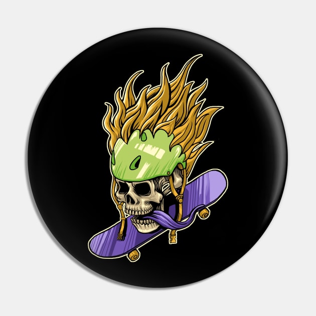 fire skull skate Pin by akmalzone