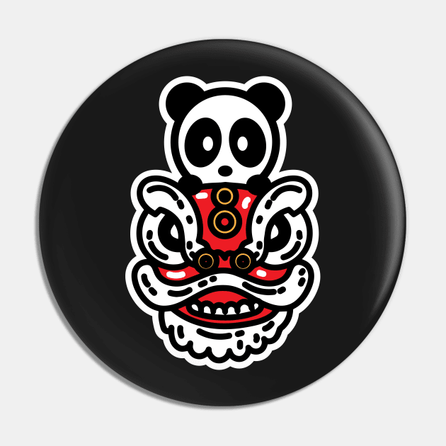 Lion Dance Panda Pin by Bambu