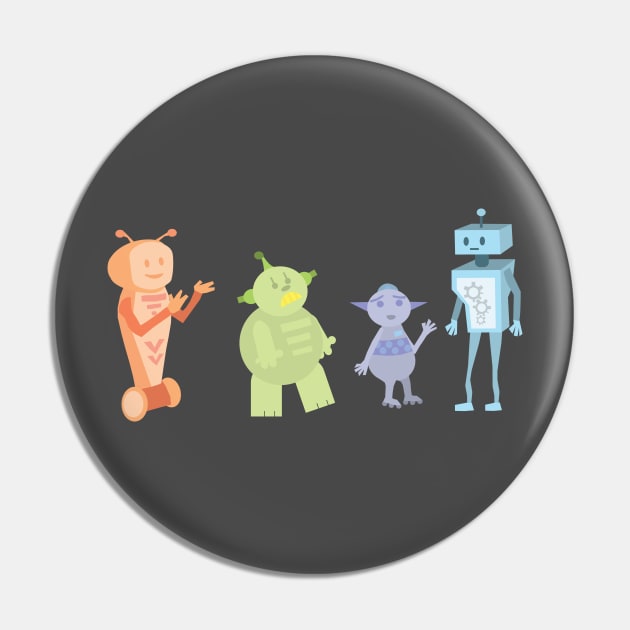 Colourful Bot Squad Pin by joshcooper