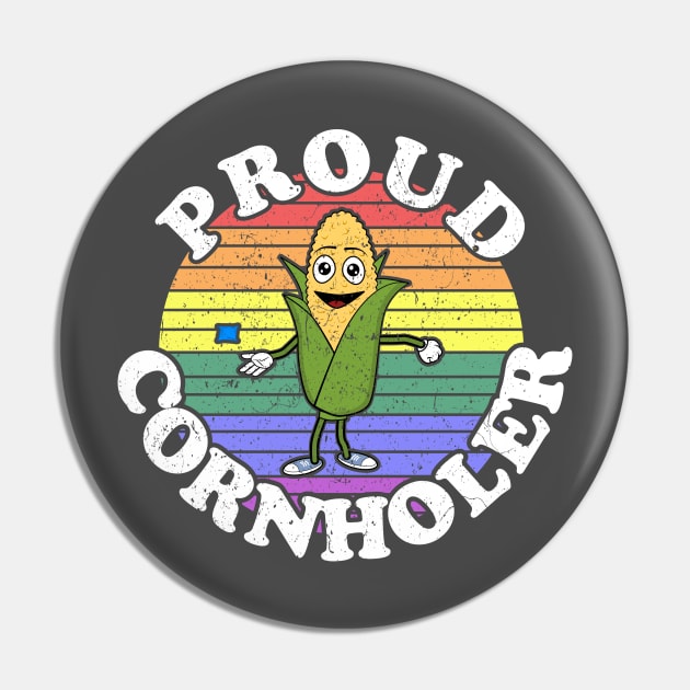 Retro LGBT Proud Cornholer Cornhole Pin by KawaiinDoodle