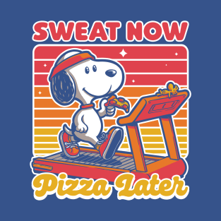 Beagle Dog Pizza Exercise - Funny Vintage Gift T-Shirt