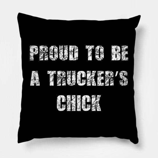 Proud to be a trucker's chick Pillow by kenjones