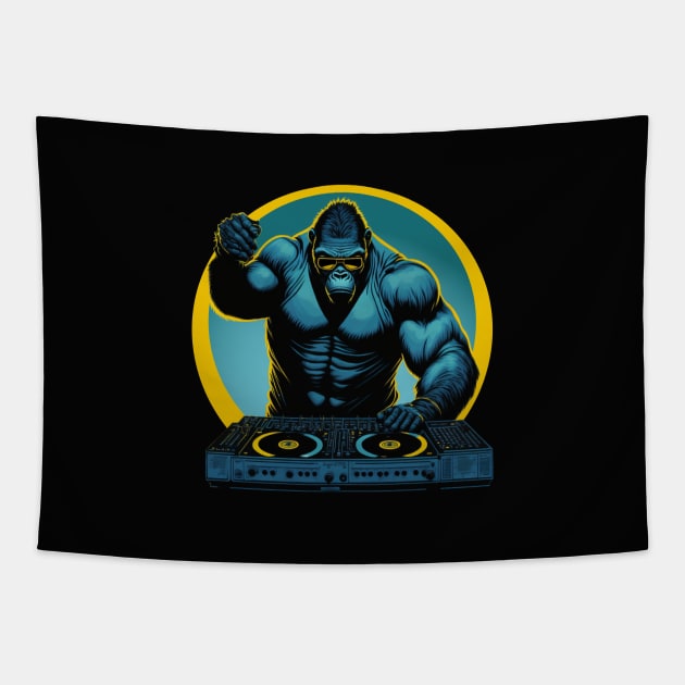 Gorilla Kong DJ Set Tapestry by Hixon House