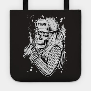 Retro Gutter Punk Skeleton Sketch Tote