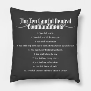 The Ten Lawful Neutral Commandments - Alignment Print Pillow