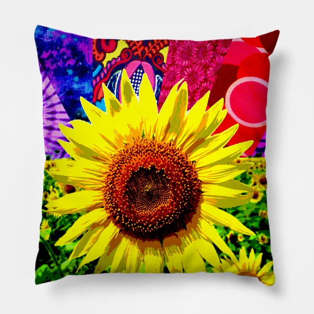 Sunflower Trip Pillow by artbyomega