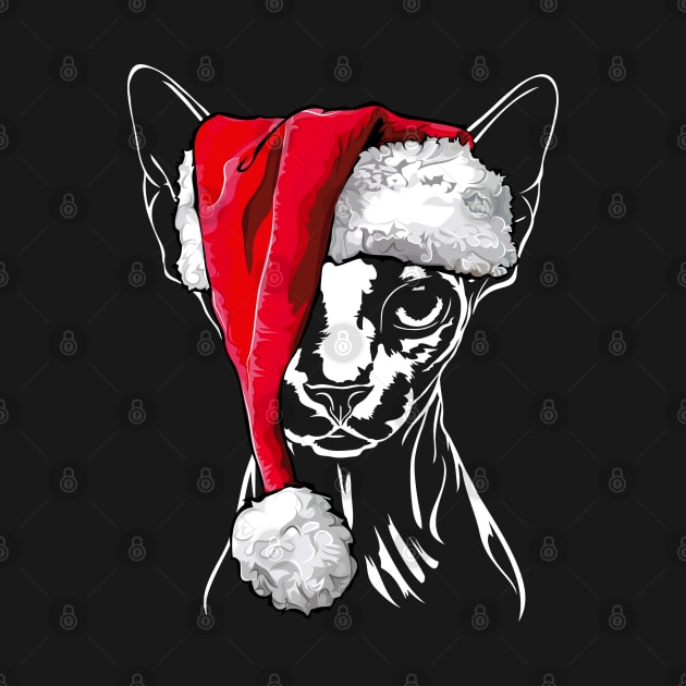 Funny Sphynx Santa Christmas cat mom gift by wilsigns