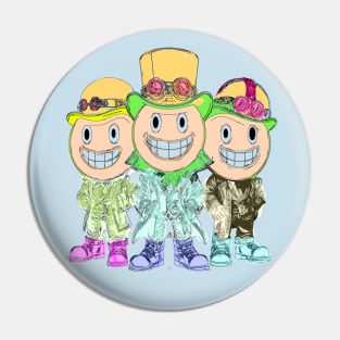 Three Smiling Friends Pin