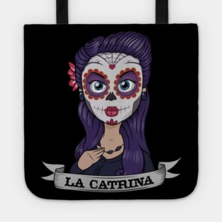 Niche Skull Island Mod Art  Cartoony La Catrina Tote