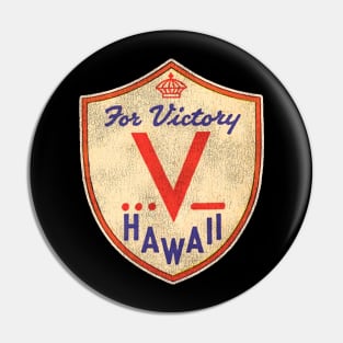 V for Victory WWII Hawaii Vintage Travel Souvenir Pin