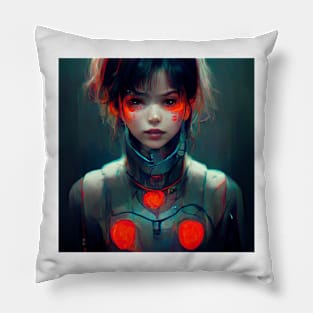 Japanese girl dressed in space armor Pillow