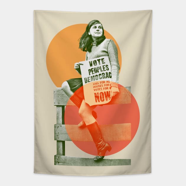 Bernadette Devlin McAliskey / Retro Graphic Artwork Tapestry by feck!