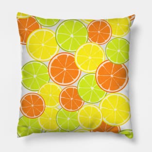 Citrus Slices - orange, lime, lemon Pillow