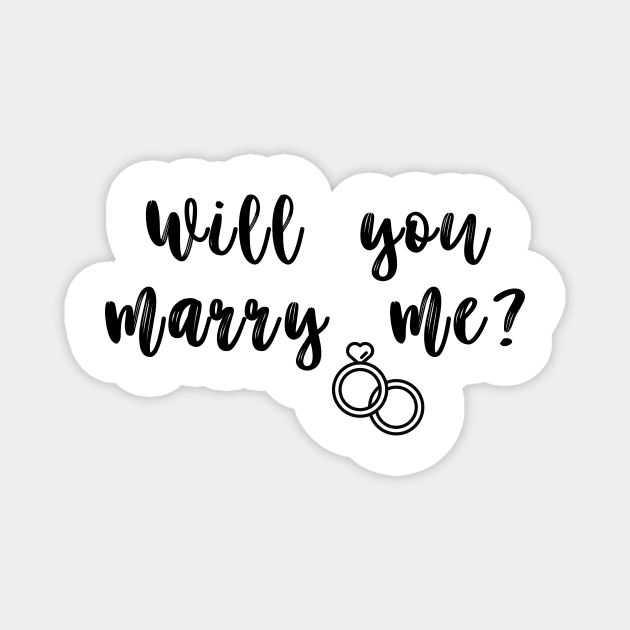 Couple Matching Marriage Proposal – Will You Marry Me Design Magnet by mook design