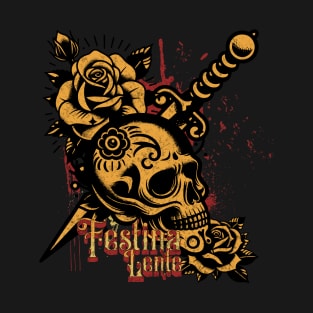 Festina Lente Skull Art T-Shirt