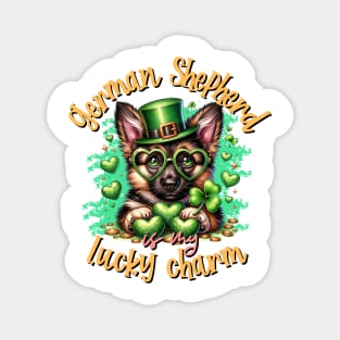 Charming Pup: German Shepherd St. Paddy's Delight Magnet