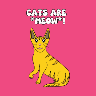 Cats Are MEOW! Illustrative Cat Cartoon Art T-Shirt