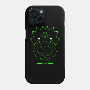 Triceratops dinosaur fisheye green Phone Case