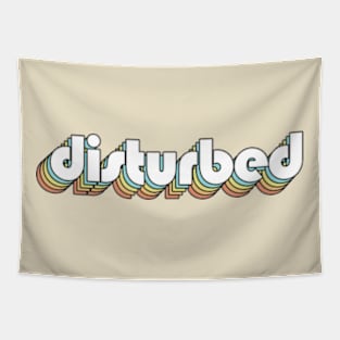 Disturbed - Retro Rainbow Typography Faded Style Tapestry