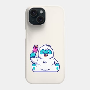 Cute Yeti Eating Ice Cream Phone Case