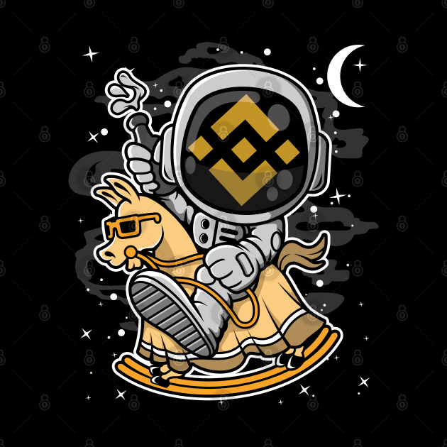 Astronaut Horse Binance BNB Coin To The Moon Crypto Token Cryptocurrency Blockchain Wallet Birthday Gift For Men Women Kids by Thingking About