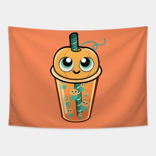 Pumpkin Boba Jellyfish Tapestry