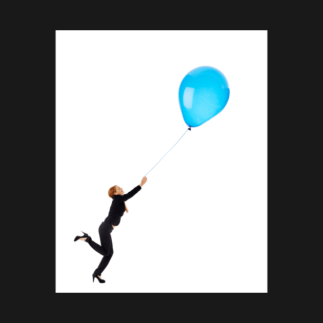 Businesswoman with balloon by naturalis