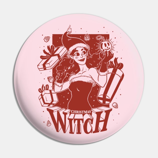 Christmas Witch - Red Pin by Studio Mootant