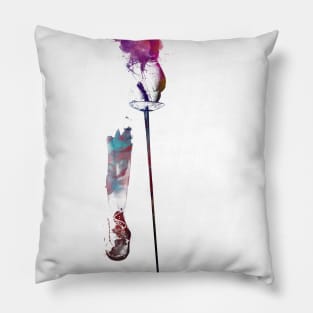 Fencing sport art #fencing Pillow