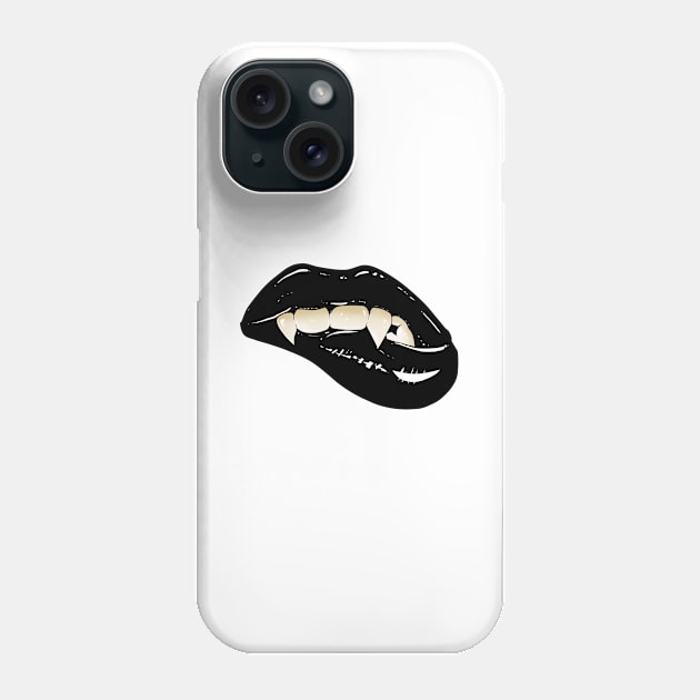 Black Vampire lips Phone Case by akerly