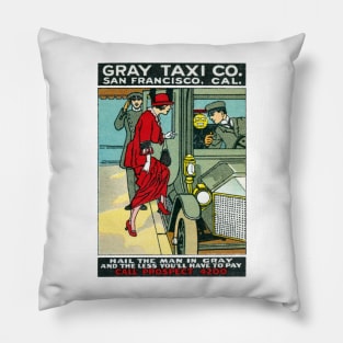 1918 Gray Taxi of San Francisco Pillow