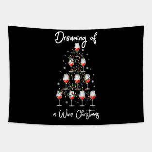 Dreaming of a Wine Christmas Tapestry