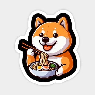 Shiba Inu Loves To Eat Ramen Magnet