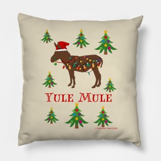 Yule Mule and Christmas Trees Holiday Graphic Pillow