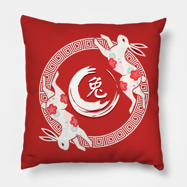 Happy Chinese New Year 2023 Year Of The Rabbit Women Kid Pillow by Jhon Towel