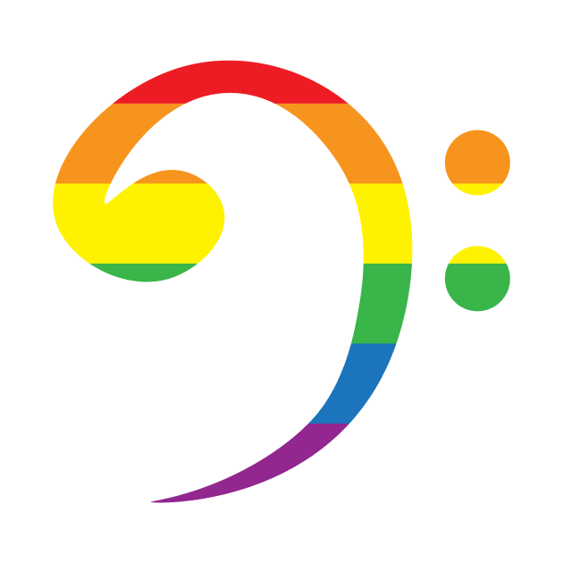 Bass clef in rainbow colour, LGBTQ pride by mrsupicku