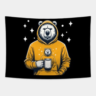 Cosmic Morning Bear - Wilderness Coffee Time Tapestry