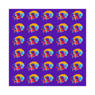 Monkey Skull Pattern Wpap Style Purple background T-Shirt