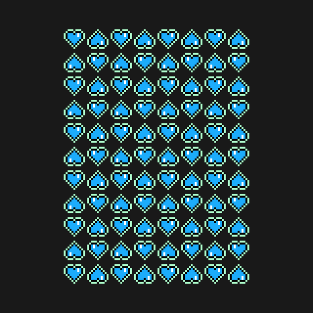 8bit hearts (blue) by ControllerGeek