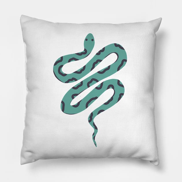 Green Snake Pillow by Adrielle-art