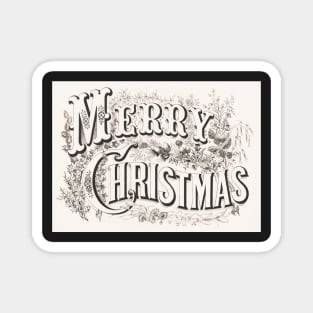 Hand Drawn Retro Merry Christmas Magnet