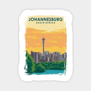 Johannesburg South Africa Travel Poster Magnet