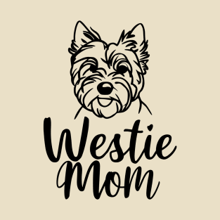 Westie Mom Line Art T-Shirt