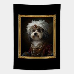 Regal Havanese - Medieval Cuban Queen (Framed) Tapestry