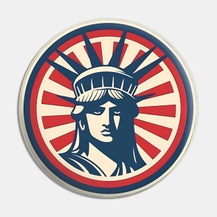 Lady of Liberty: Statue of Liberty Independence Day Emblem Pin