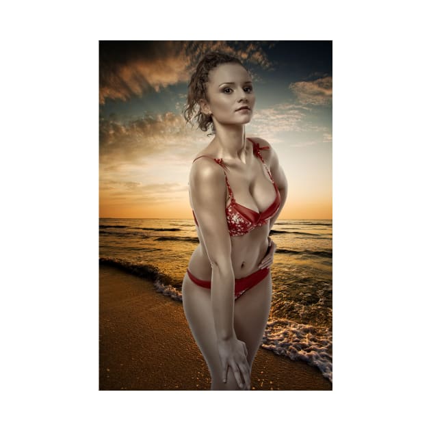 Gorgeous woman on the beach by naturalis