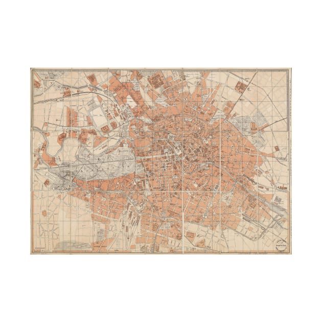 Vintage Map of Berlin Germany (1877) by Bravuramedia