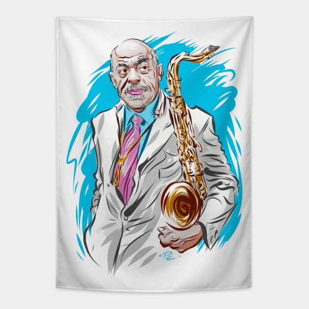 Archie Shepp - An illustration by Paul Cemmick Tapestry by PLAYDIGITAL2020